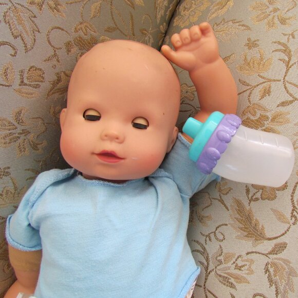 GOTZ BABY DOLL w COWBOY HAT, FLANNEL PJs, ACCESSORIES -  POTTERY BARN KIDS - Picture 4 of 15